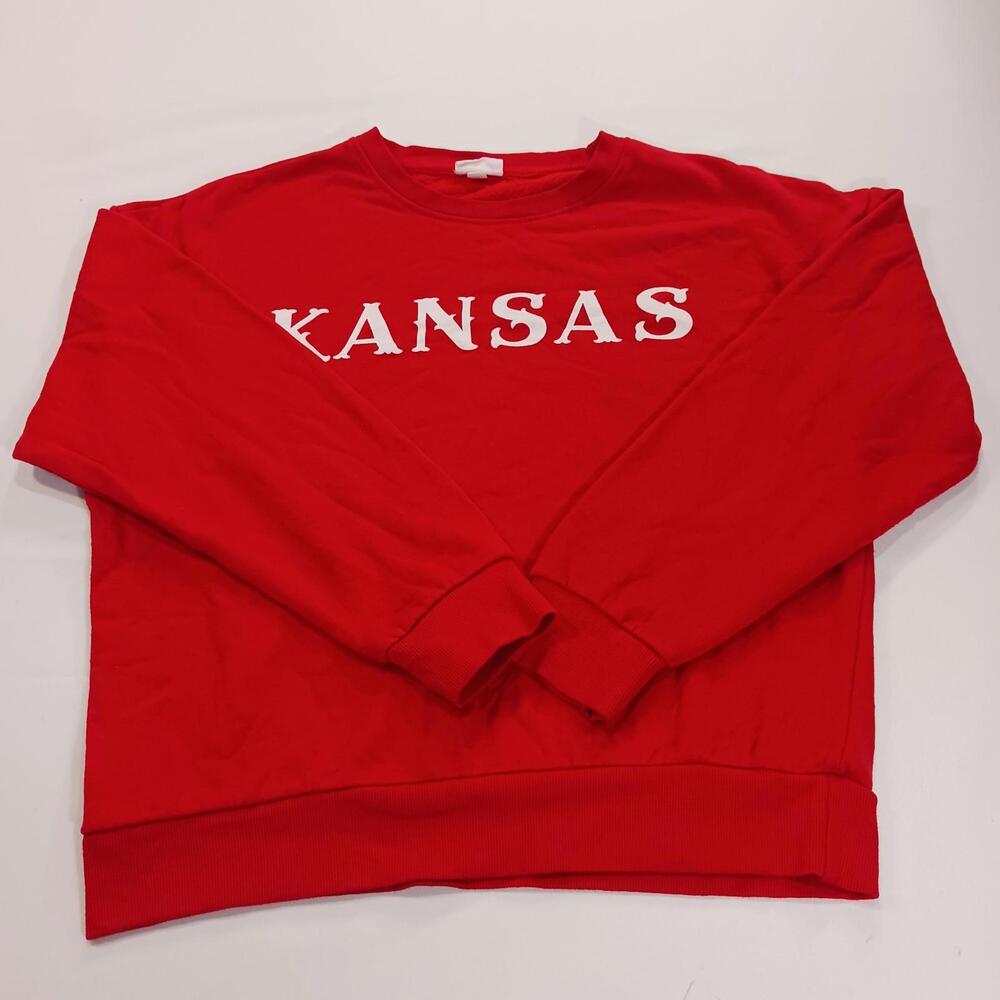 Reflex RN#157678 KANSAS Men's Red Cotton Blend Pullover Sweatshirt Size Large